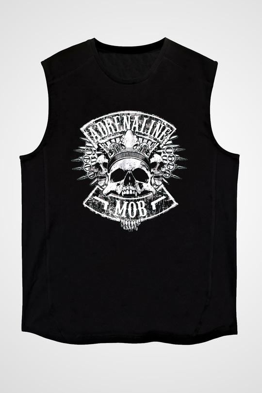 Adrenaline Mob Siyah Unisex Kolsuz Tişört