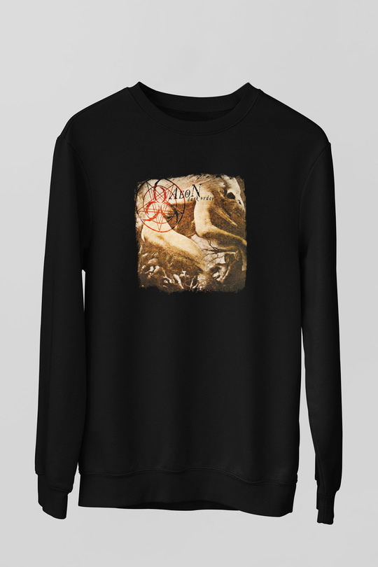 Aeon Baskılı Unisex Siyah Sweatshirt