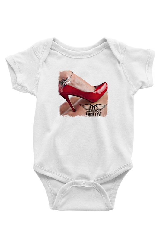Aerosmith Baskılı Unisex Beyaz Bebek Body - Zıbın