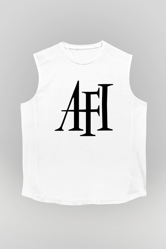 Afi Beyaz Unisex Kolsuz Tişört