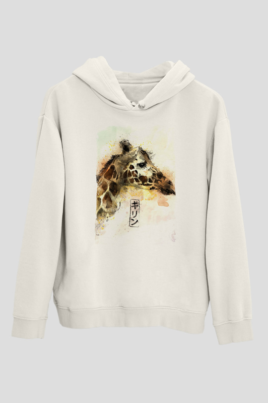 Afrika ZürafaBeyaz  Unisex Hoodie