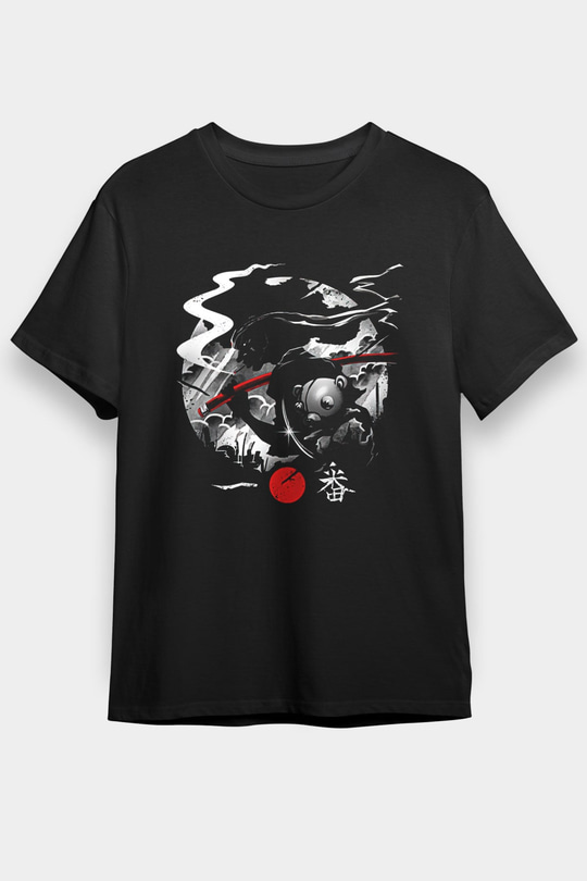 Afro Samurai Baskılı Unisex Siyah Tişört - Tshirt
