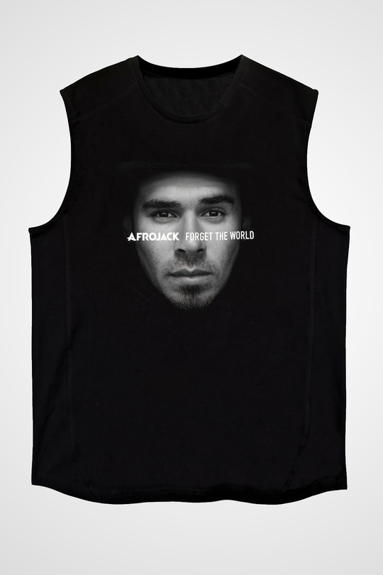 Afrojack Siyah Unisex Kolsuz Tişört