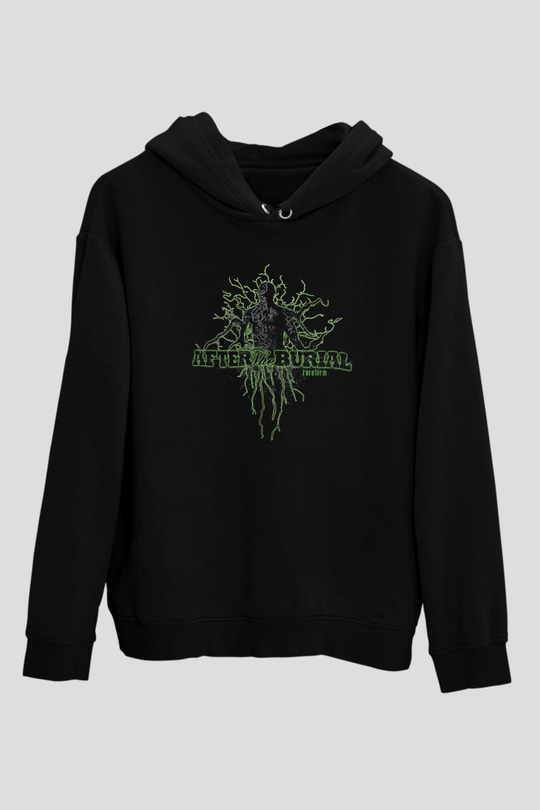 After The Burial Baskılı Unisex Siyah Kapüşonlu Sweatshirt