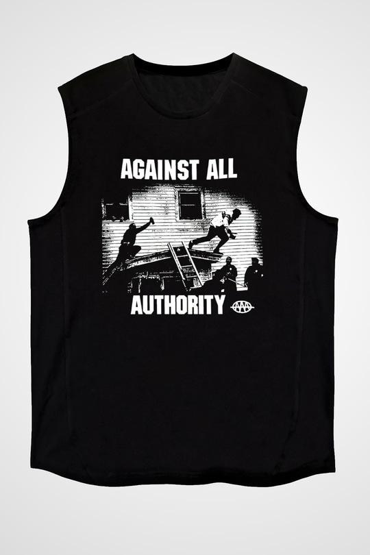 Against All Authority Siyah Unisex Kolsuz Tişört
