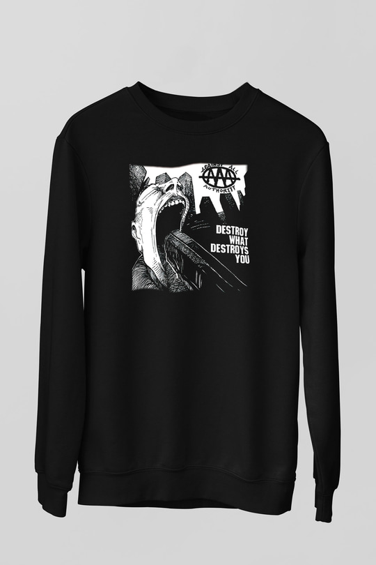 Against All Authority Siyah Unisex Sweatshirt