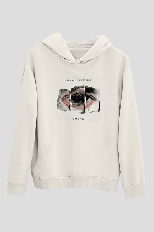 Against The Current Baskılı Unisex Beyaz Hoodie