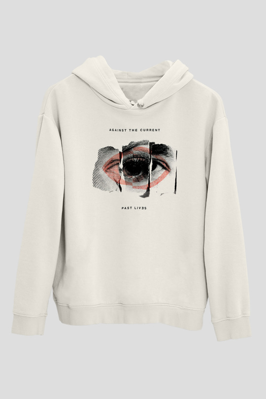 Against The Current Beyaz Unisex Kapüşonlu Sweatshirt