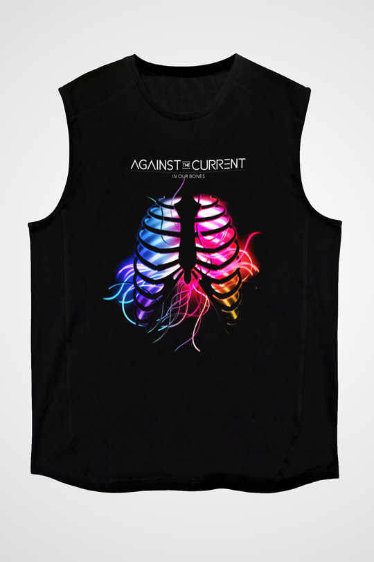 Against The Current Siyah Unisex Kolsuz Tişört