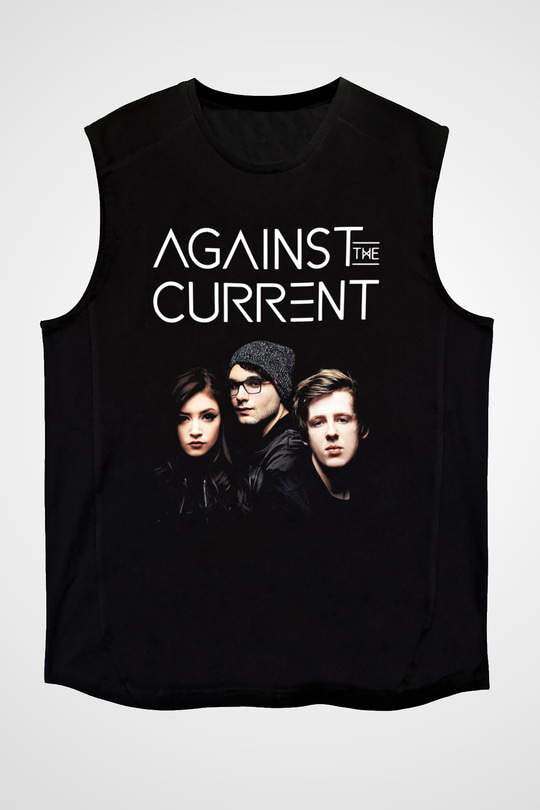 Against The Current Siyah Unisex Kolsuz Tişört
