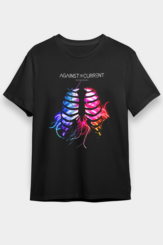 Against The Current Siyah Unisex Tişört T-Shirt - TişörtFabrikası