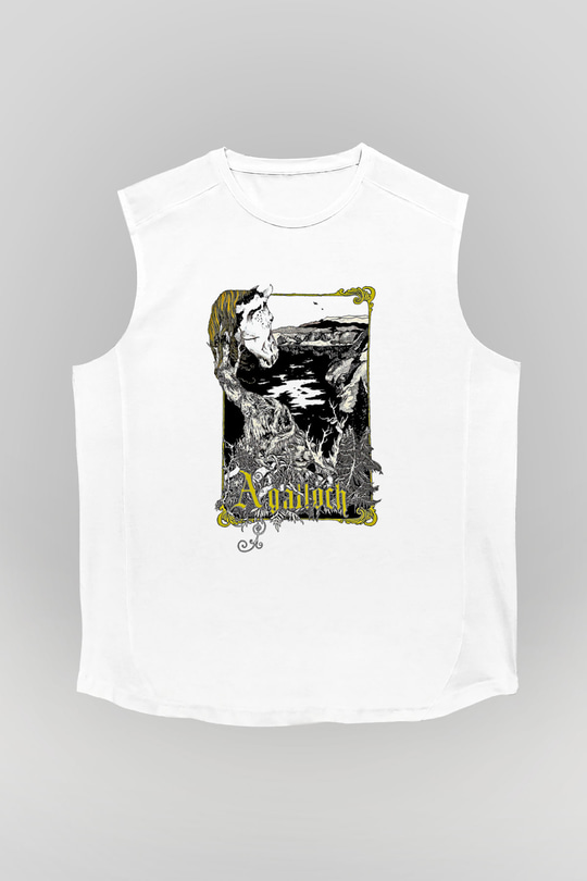 Agalloch Baskılı Beyaz Unisex Kolsuz Tişört - Tshirt