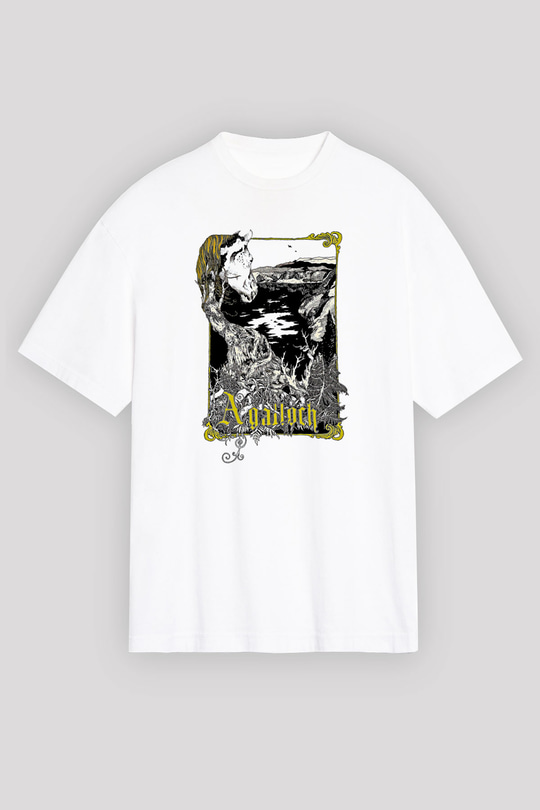 Agalloch Baskılı Beyaz Unisex Oversize Tişört - Tshirt