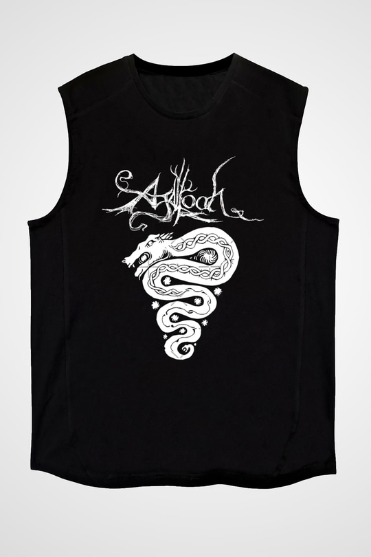 Agalloch Baskılı Unisex Siyah Kolsuz Tişört - Tshirt