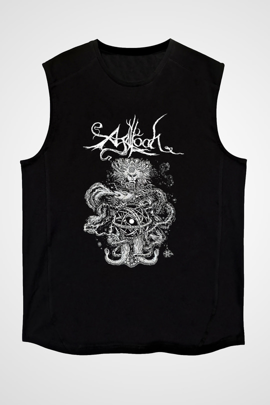 Agalloch Baskılı Unisex Siyah Kolsuz Tişört - Tshirt