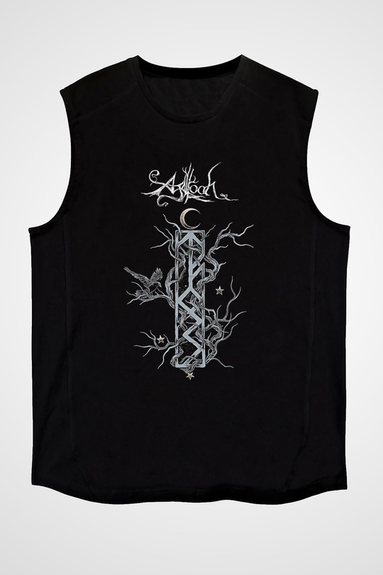 Agalloch Baskılı Unisex Siyah Kolsuz Tişört - Tshirt