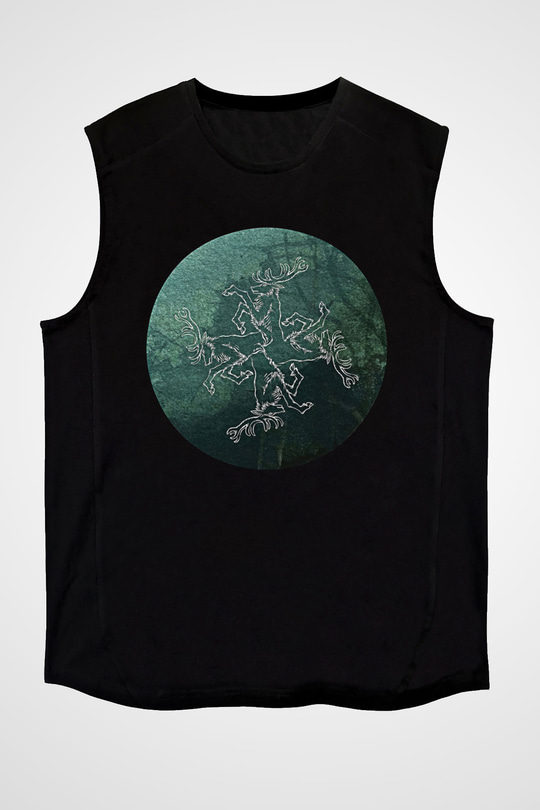 Agalloch Baskılı Unisex Siyah Kolsuz Tişört - Tshirt