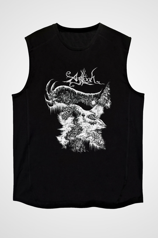 Agalloch Baskılı Unisex Siyah Kolsuz Tişört - Tshirt
