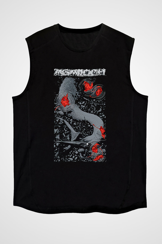 Agalloch Baskılı Unisex Siyah Kolsuz Tişört - Tshirt