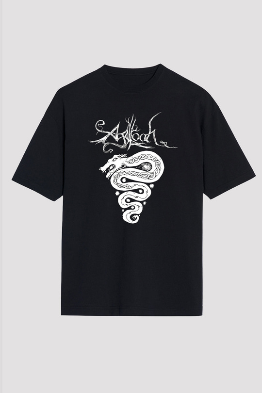 Agalloch Baskılı Unisex Siyah Oversize Tişört - Tshirt