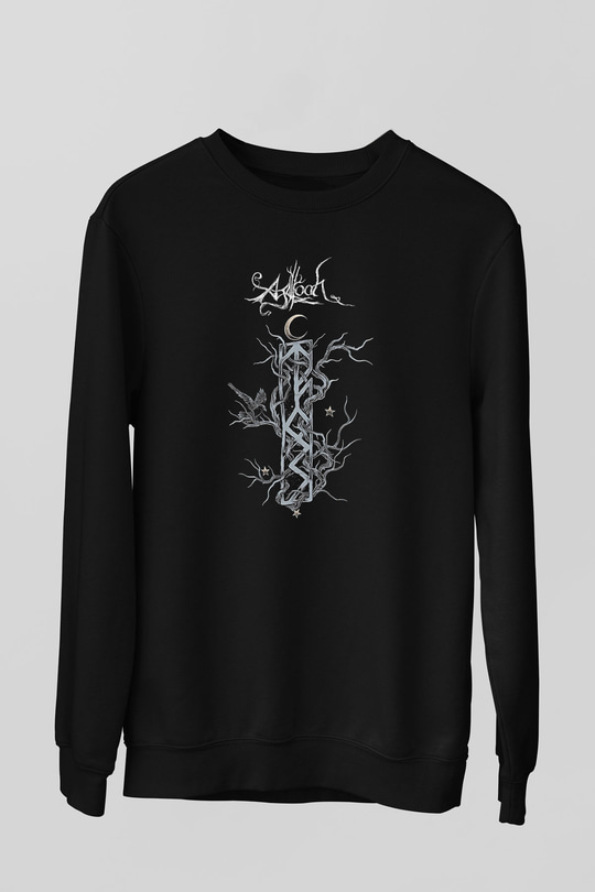 Agalloch Baskılı Unisex Siyah Sweatshirt
