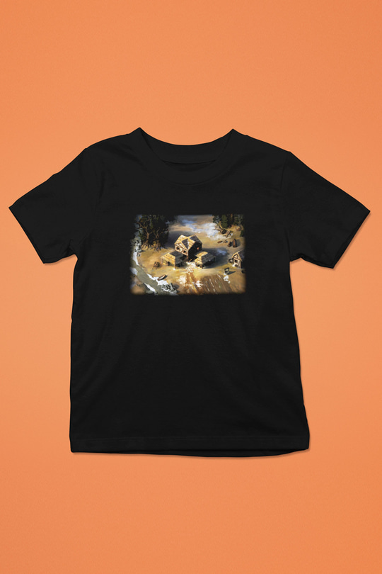 Age Of Empires Baskılı Siyah Unisex Çocuk Tişört
