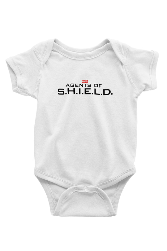 Agents of S.H.I.E.L.D. Baskılı Beyaz Unisex Bebek Body - Zıbın