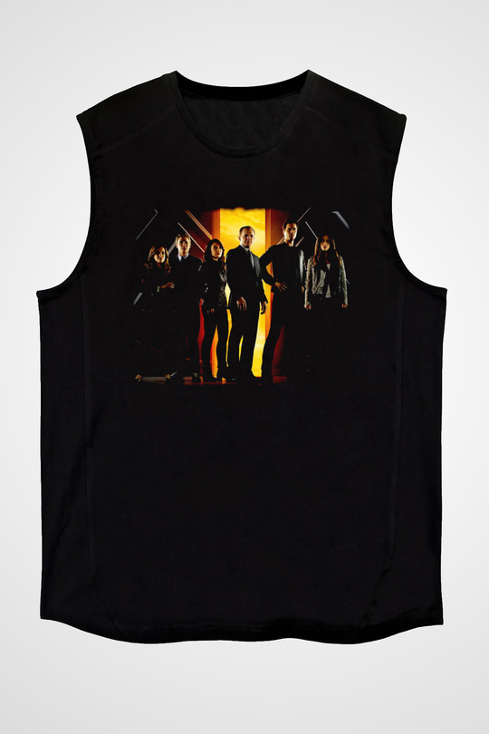 Agents of S.H.I.E.L.D. Siyah Unisex Kolsuz Tişört