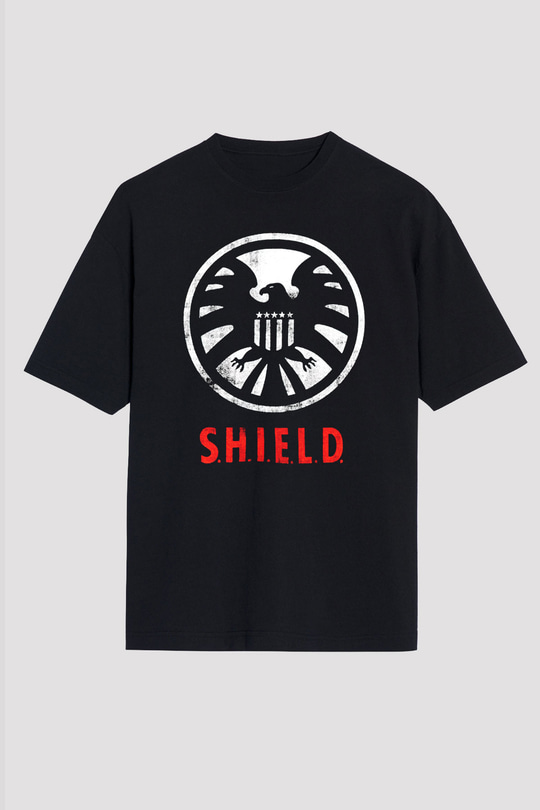 Agents of S.H.I.E.L.D. Siyah Unisex Oversize Tişört T-Shirt