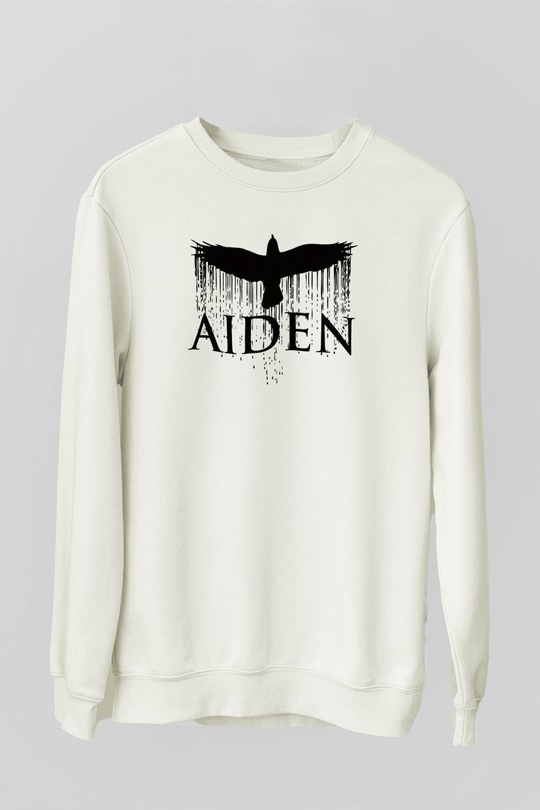Aiden Beyaz Unisex Sweatshirt