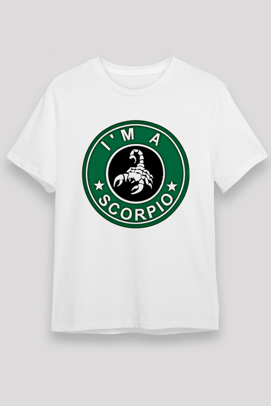 Akrep Burcu Unisex Baskılı Beyaz Tişört - Tshirt
