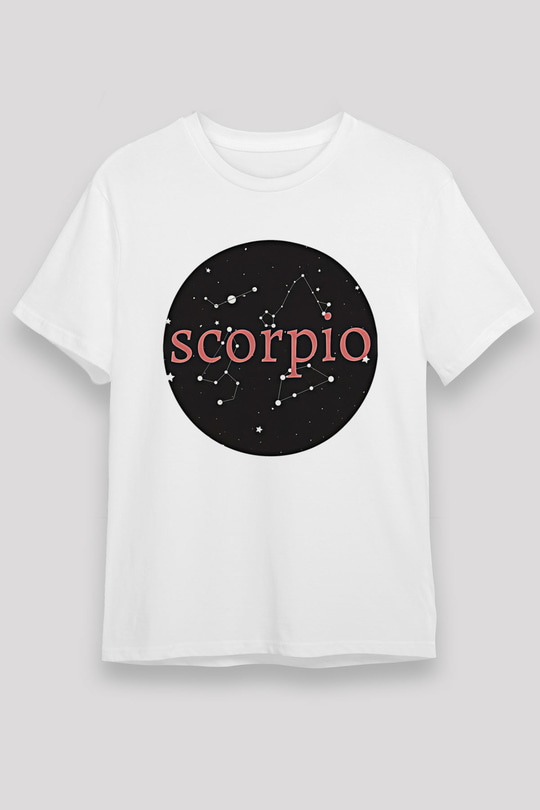 Akrep Burcu Unisex Baskılı Beyaz Tişört - Tshirt