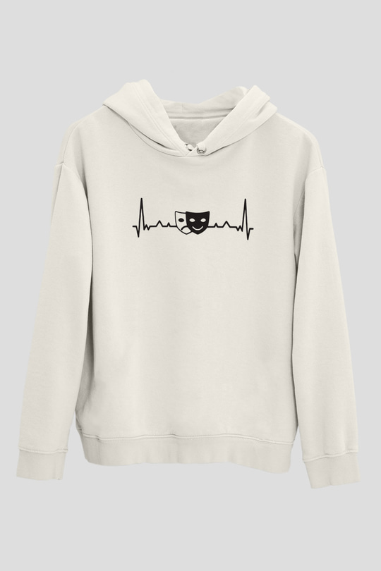 Aktör Beyaz Unisex Kapüşonlu Sweatshirt