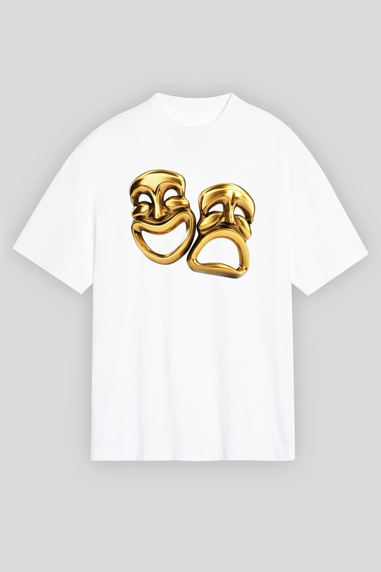 Aktör Beyaz Unisex Oversize Tişört T-Shirt