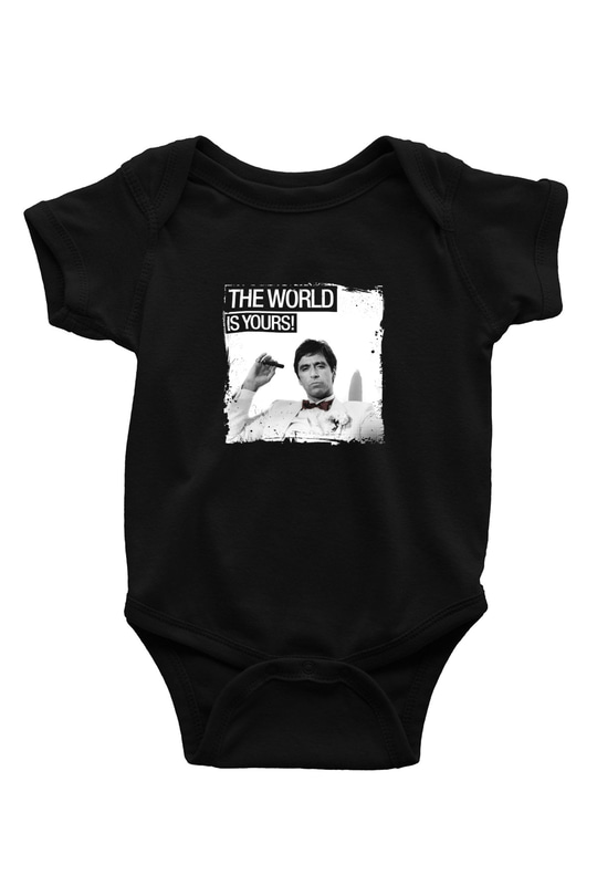 Al Pacino Baskılı Unisex Siyah Bebek Body - Zıbın