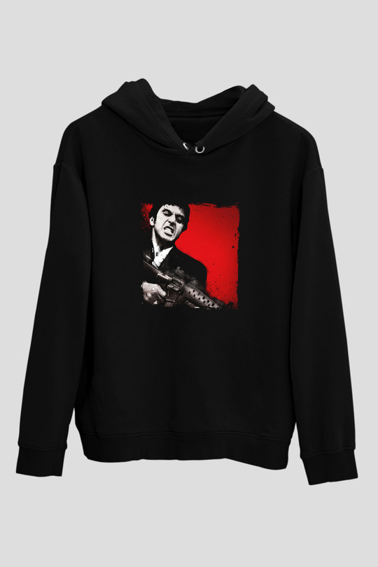 Al Pacino Baskılı Unisex Siyah Hoodie