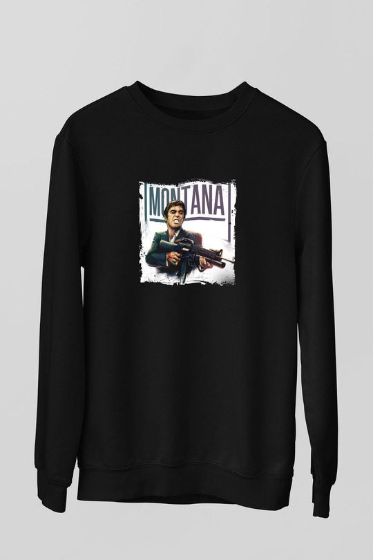 Al Pacino Baskılı Unisex Siyah Sweatshirt