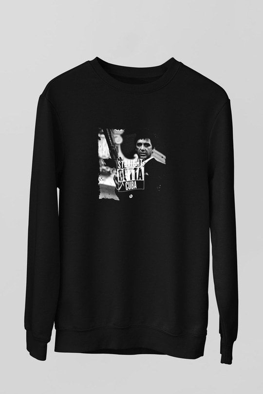 Al Pacino Baskılı Unisex Siyah Sweatshirt