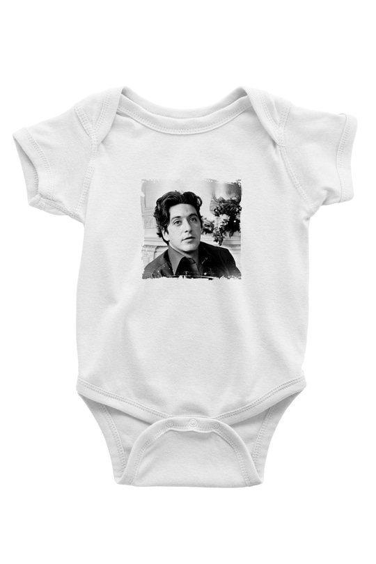 Al Pacino Unisex Baskılı Beyaz Bebek Body - Zıbın