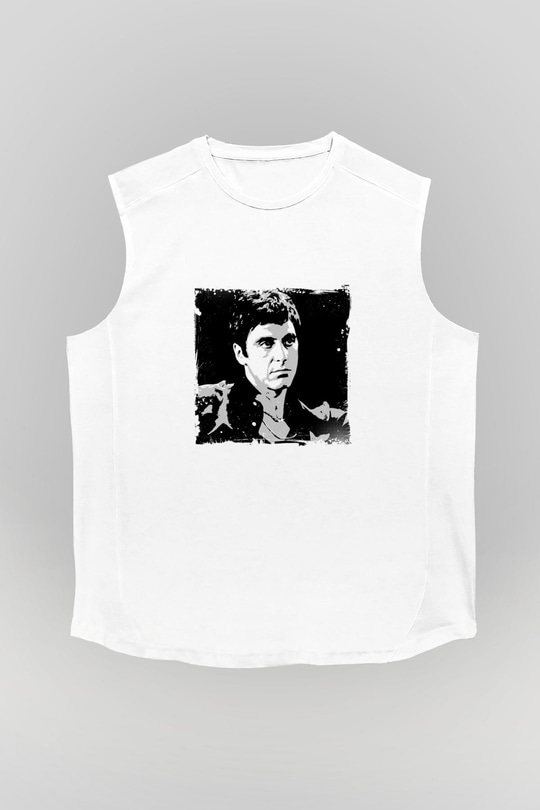 Al Pacino Unisex Baskılı Beyaz Kolsuz Tişört