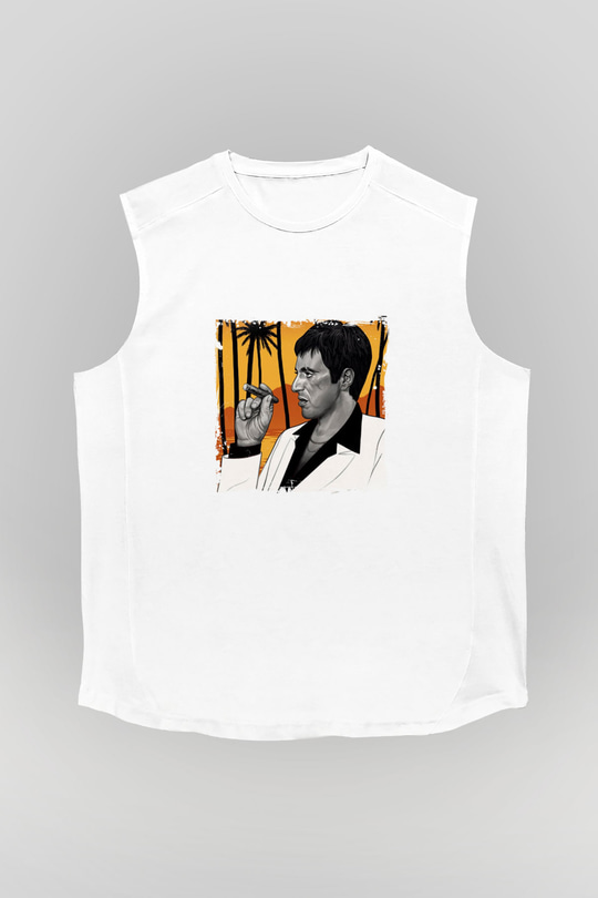 Al Pacino Unisex Baskılı Beyaz Kolsuz Tişört
