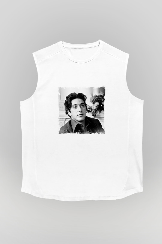 Al Pacino Unisex Baskılı Beyaz Kolsuz Tişört