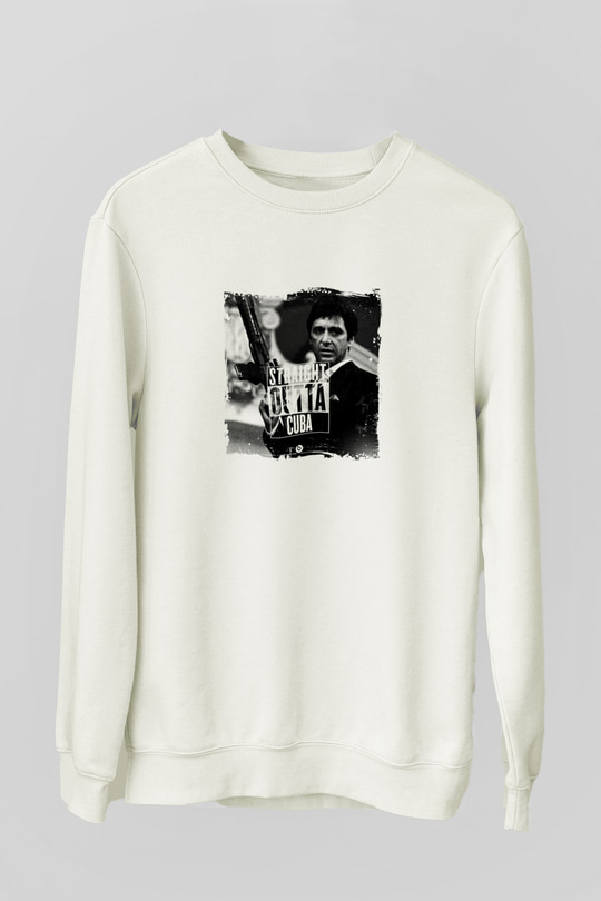 Al Pacino Unisex Baskılı Beyaz Sweatshirt
