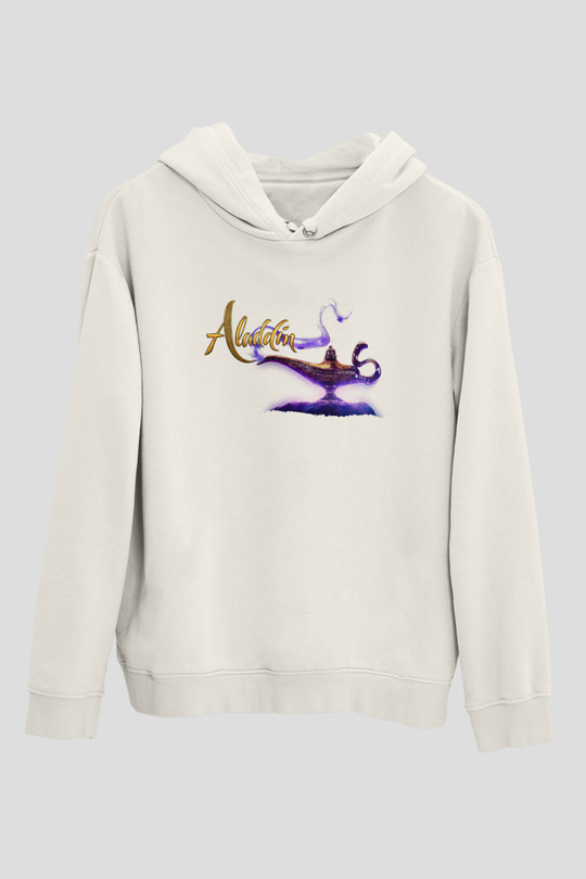 Aladdin Beyaz Unisex Hoodie