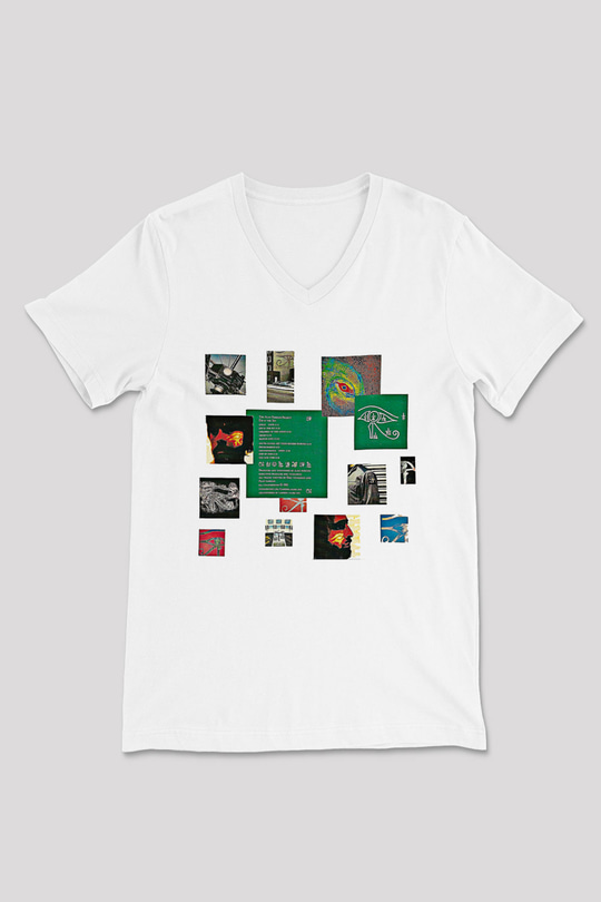 Alan Persons Project Baskılı Beyaz Unisex V Yaka Tişört - Tshirt