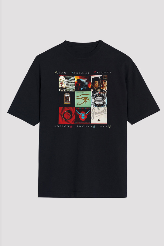 Alan Persons Project Baskılı Unisex Siyah Oversize Tişört - Tshirt