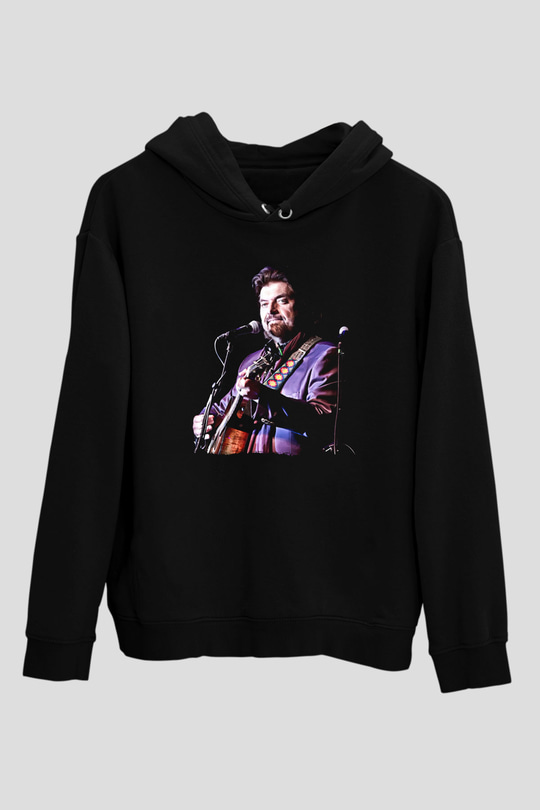 Alan Persons Project Baskılı Unisex Siyah Kapüşonlu Sweatshirt