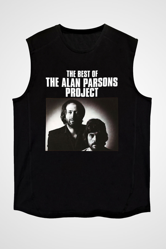 Alan Persons Project Baskılı Unisex Siyah Kolsuz Tişört - Tshirt
