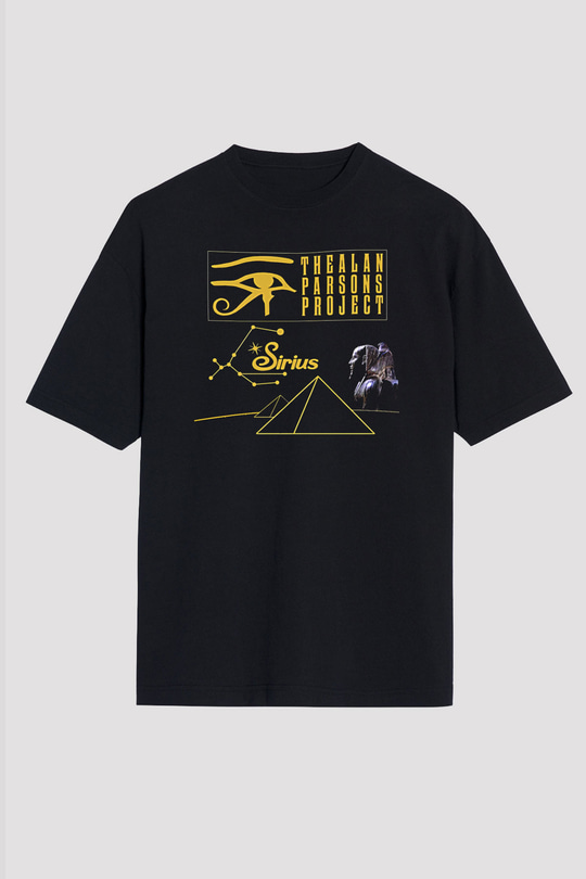 Alan Persons Project Baskılı Unisex Siyah Oversize Tişört - Tshirt