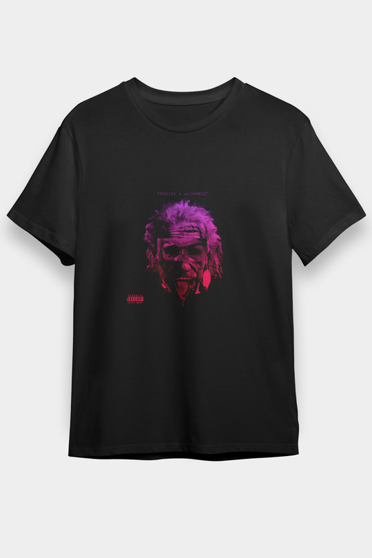 Albert Einstein Baskılı Unisex Siyah Tişört